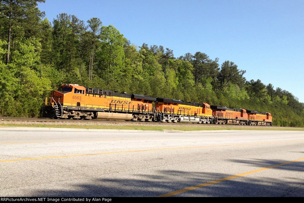 BNSF 6563 leads a quartet of units